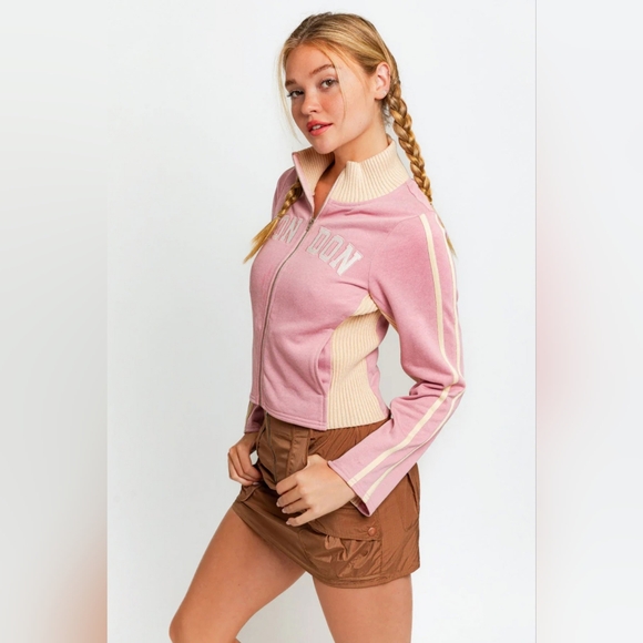 Tasha Apparel Long Sleeve Mock Neck LONDON Embroidered Jacket - Picture 3 of 3